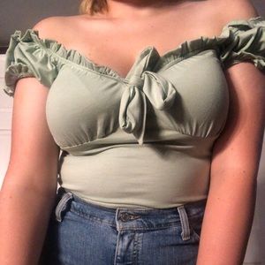 Brand New Sage Green Milkmaid Top